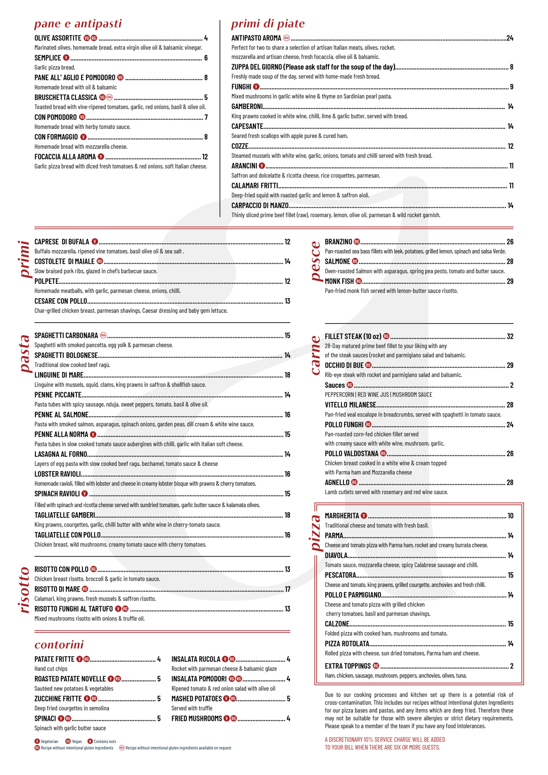 AROMA Food Menu